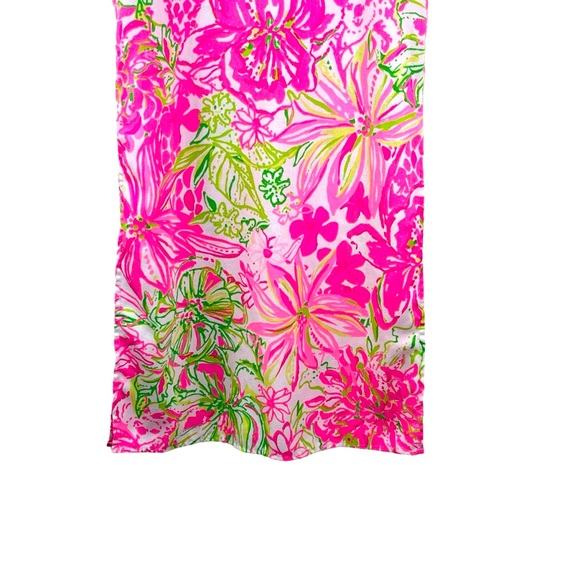 LILLY PULITZER Girls’ Size 8 Carlotta Maxi Dress Pink Floral Print Gold Accents - Picture 10 of 13